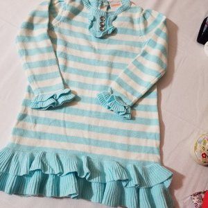 Gymboree Snowflake Glamour 4T sweater dress NWT Blue striped